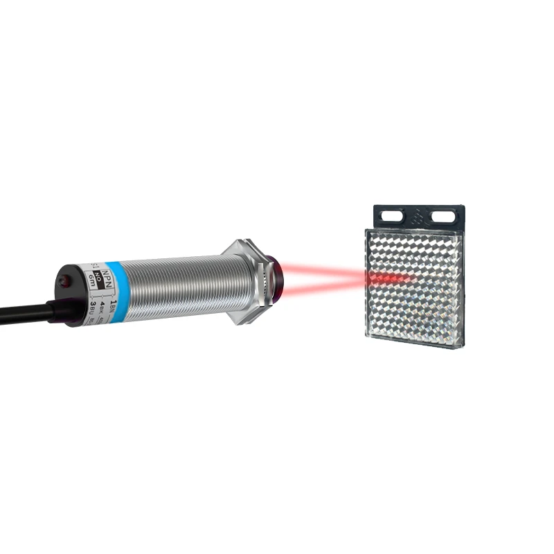

M12 Metal Photoelectric Sensor Adjustable Sensing Distance 6M NPN PNP DC10-36V Industrial Retro Reflective Type Photocell Sensor
