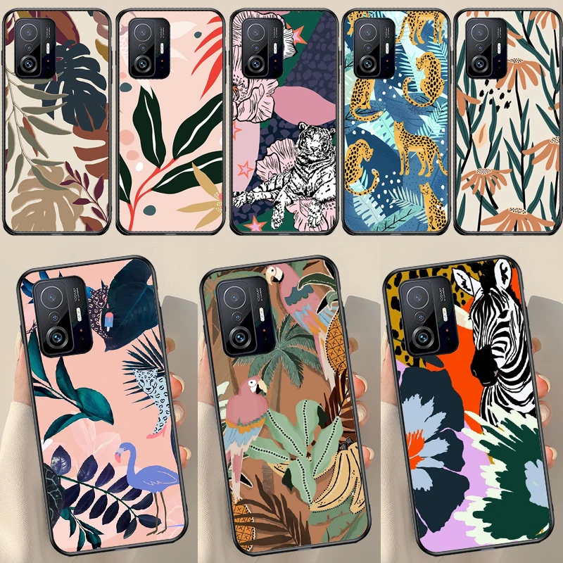 Винтажный чехол с листьями и цветами для POCO X5 X3 F5 Pro X4 F4 GT M5s C40 F3, чехол для Xiaomi 13 Lite 12 11T 12T Pro 12X