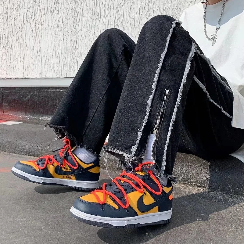 Black Jeans Baggy Men Fashion Retro Casual Wide Leg Jeans Men Streetwear Loose Hip Hop Straight Denim Pants Mens Trousers S-3XL