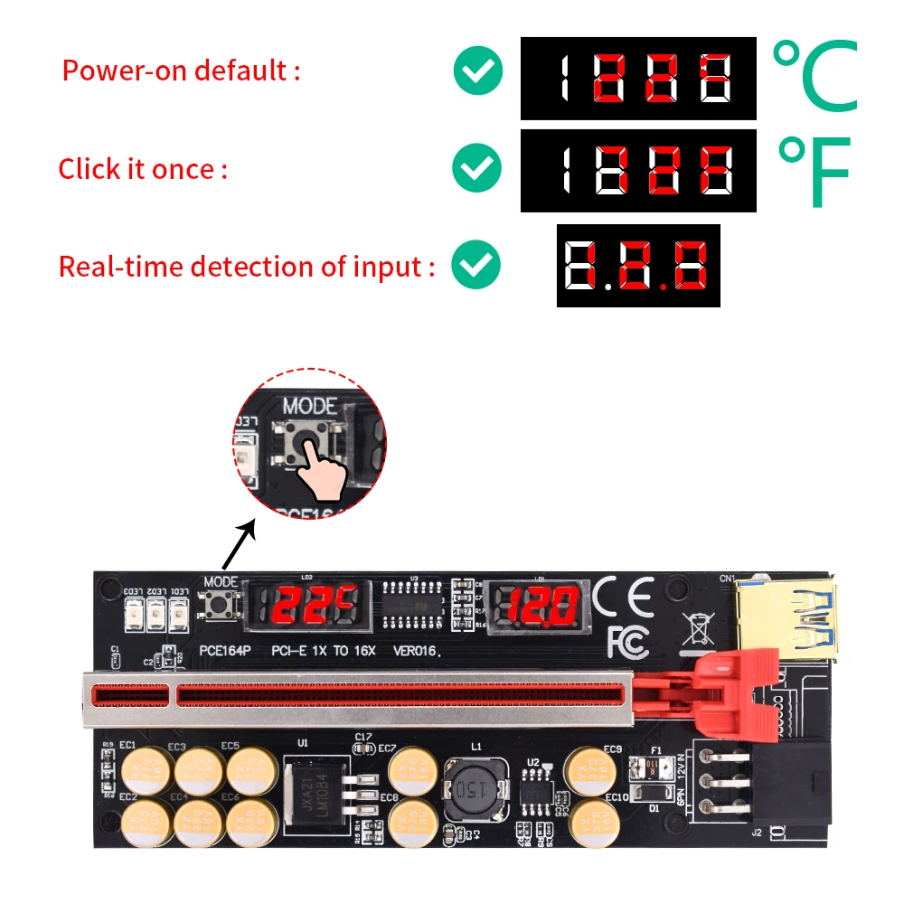 Кабель питания TISHRIC Gold VER016 Райзер с USB 3 0 PCIE 1X 4x 8x 16x SATA 15pin на 6 pin |