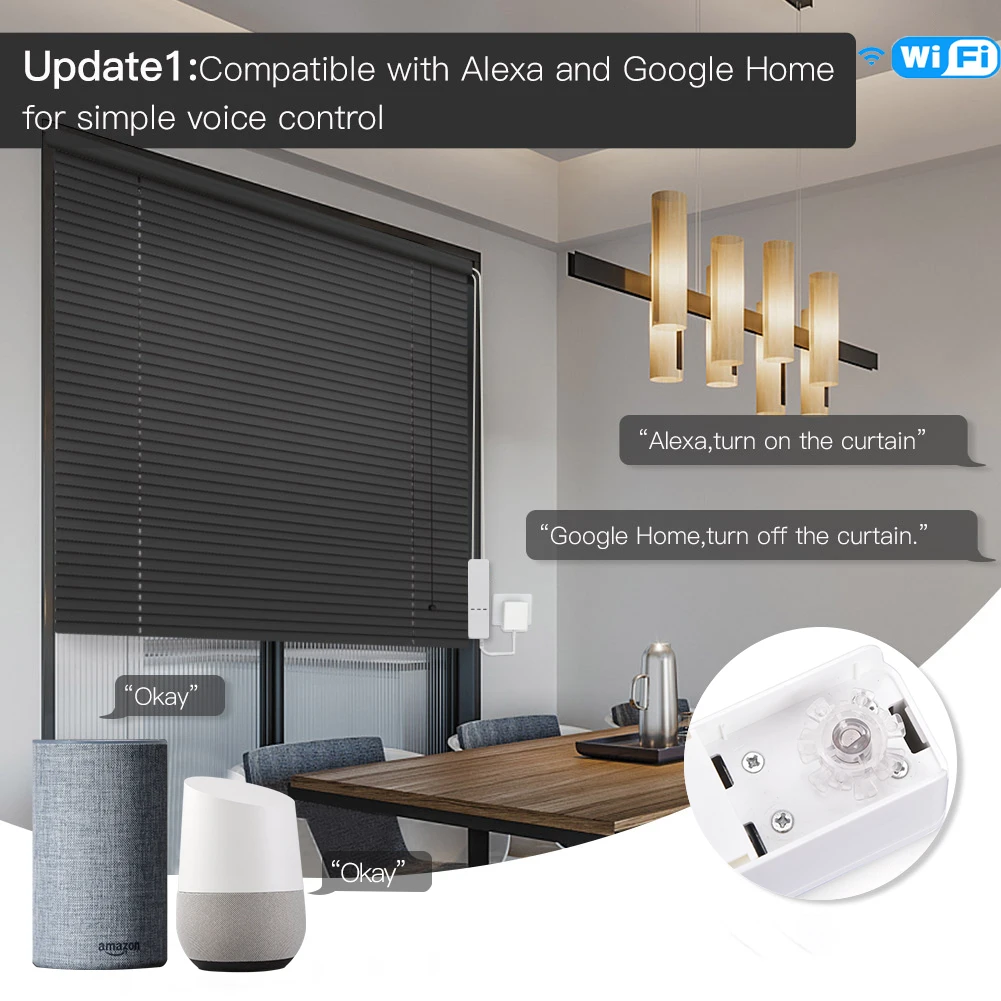Moeshouse Tuya WiFi Smart Motor Electric цепные роликовые шторы Shade Shutter Drive RF Remote Kit Life App через