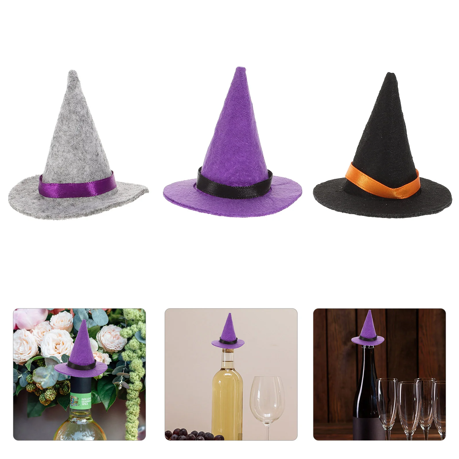 

Hat Bottle Witchmini Decor Hats Table Felt Room Cover Pet Small Caps Topper Party Dinnerware Decorative Champagne Clip Dining