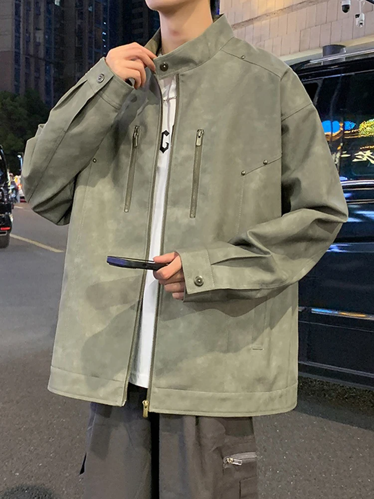 Кожаное пальто Devilnob верхняя одежда мужская осенняя куртка оверсайз в