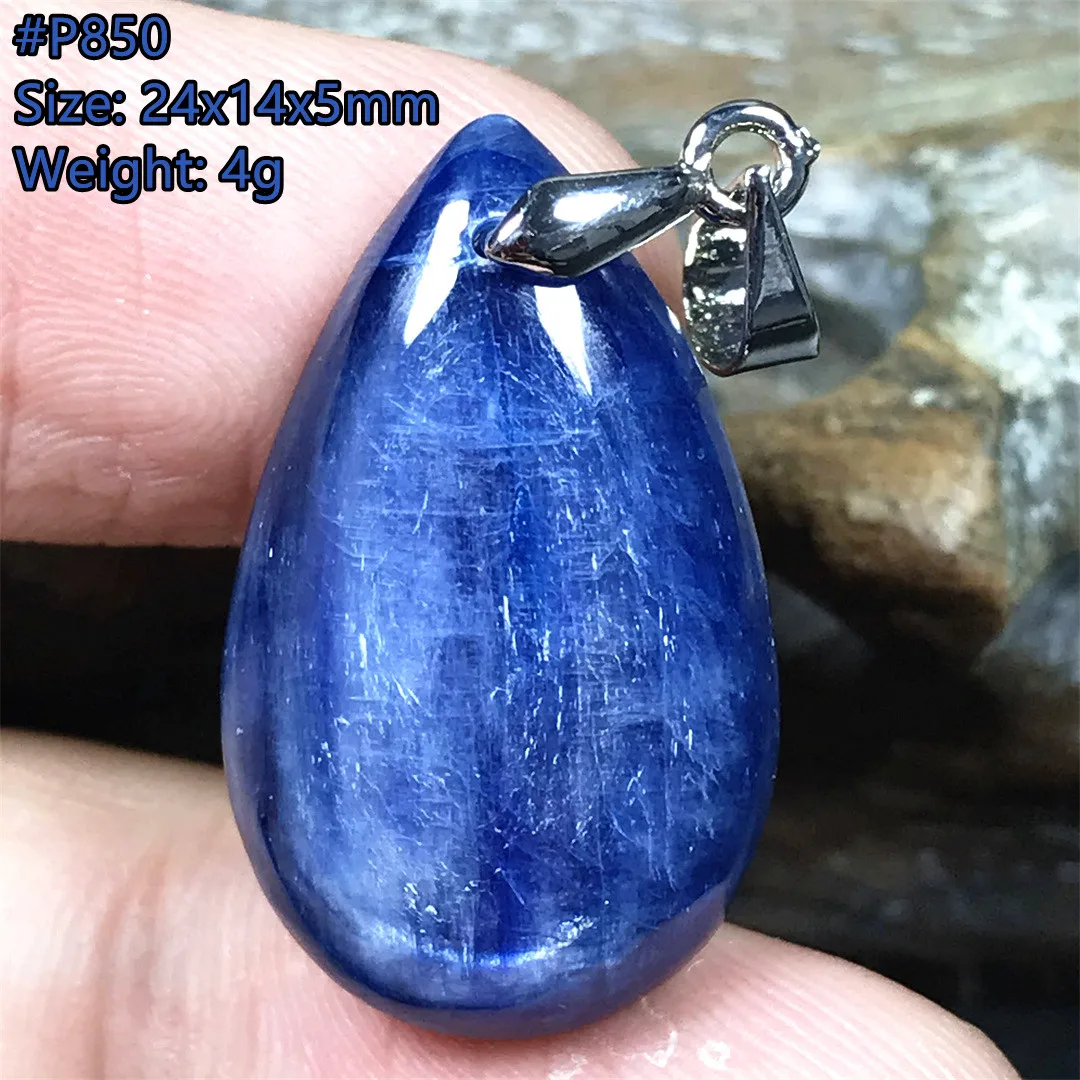 

Цепочка с подвеской из натурального синего кианита, ювелирное изделие для женщин и мужчин, красивый подарок на богатство, камень кошачий гл...