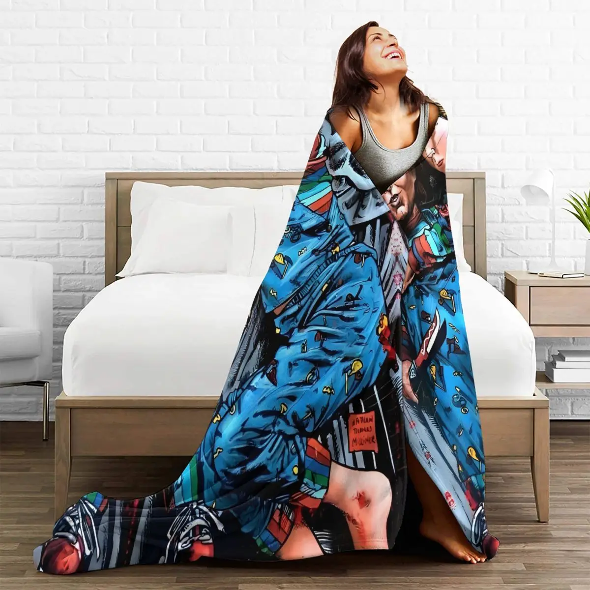 Вязаное одеяло Чаки и Энди бархатное мягкое из фильма ужасов для автомобиля