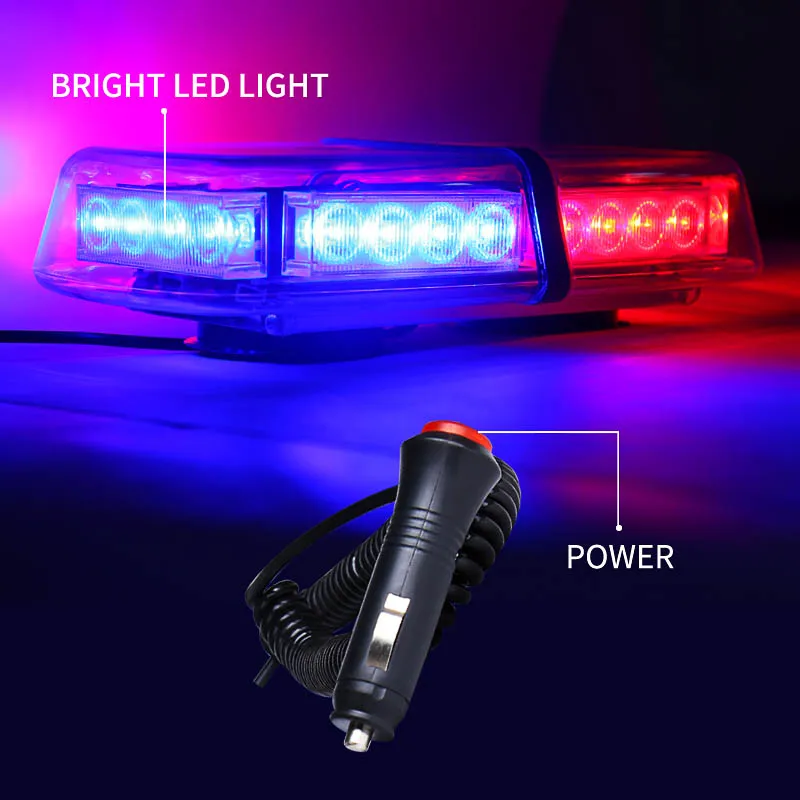 

12V 24LED Police Flasher Lights Strobe Light Waterproof Car Lights Red Blue Auto Flash Parking Signal Lamp Warning Light