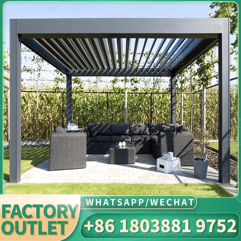 Уличная беседка из алюминия защита от дождя 5x3 6x4 4x4 4x3 3x3 м электрическая для крыши