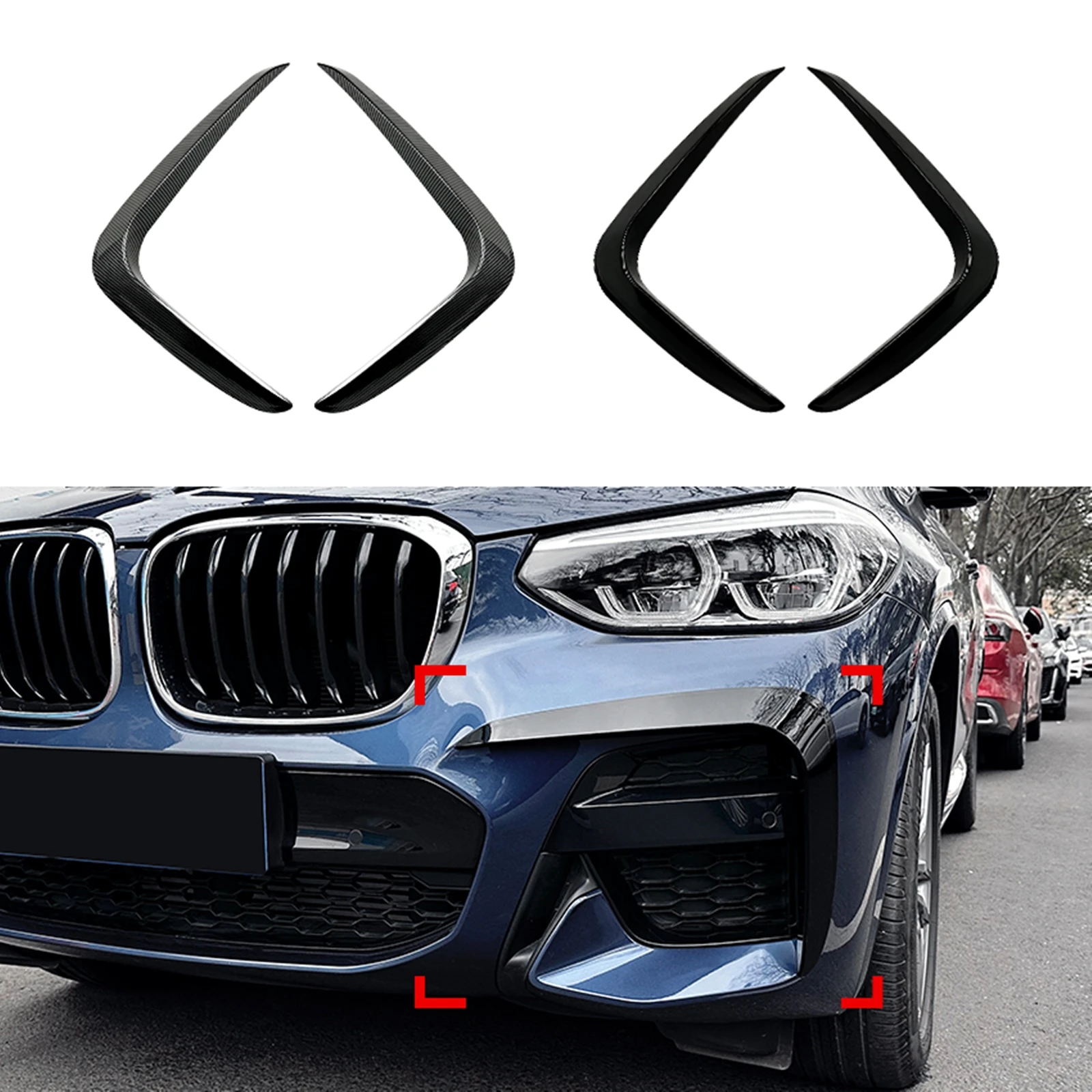 

Headlight Eyelid Brow Trim Sticker Front Headlamp Cover Eyebrow For BMW X3 X4 G01 G02 M Sport 2018-2021