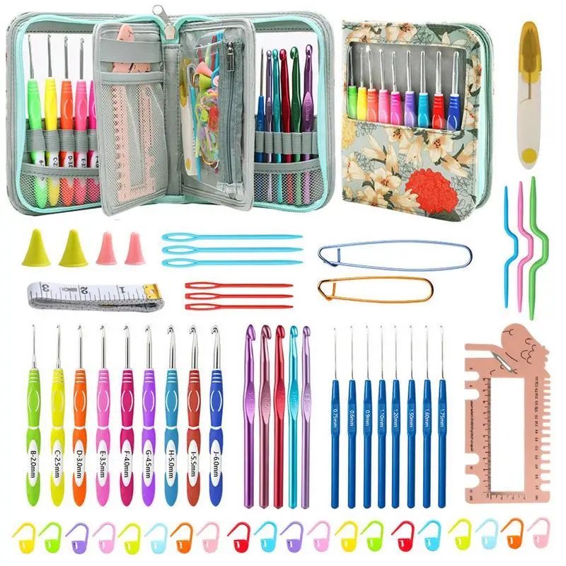 

Crochet Hooks Set Crochet Hooks Set DIY Hand Knitting Tools Soft Grip Crochet Handles Yarn Knitting Needles Kit Crochet Kits