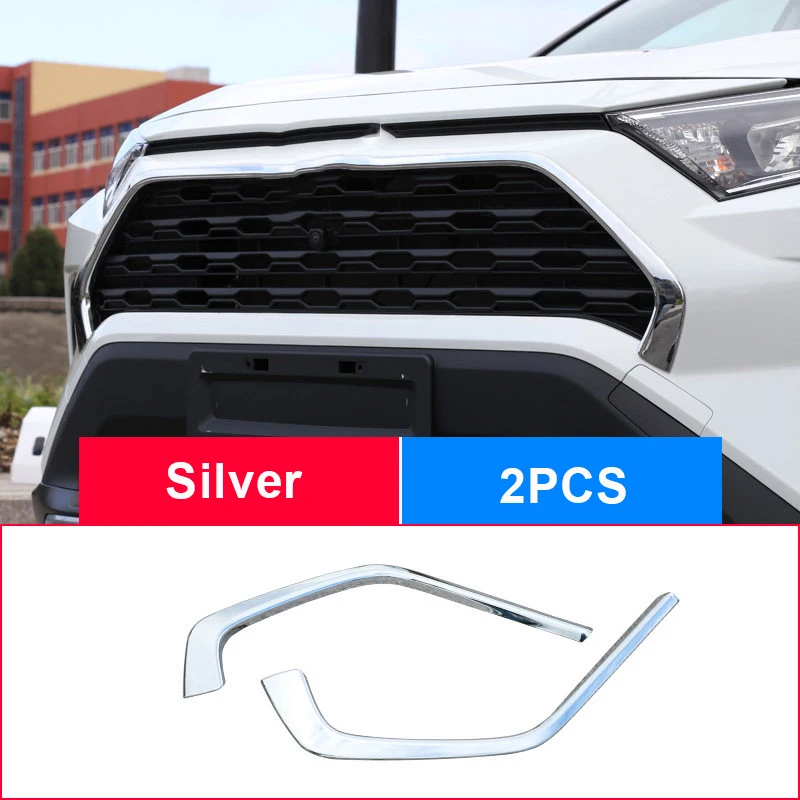 Для Toyota RAV4 2019 2020 2021 2022 RAV 4 XA50 XA 50 автомобильный передний бампер Гриль декоративная наклейка крышка хром внешние аксессуары