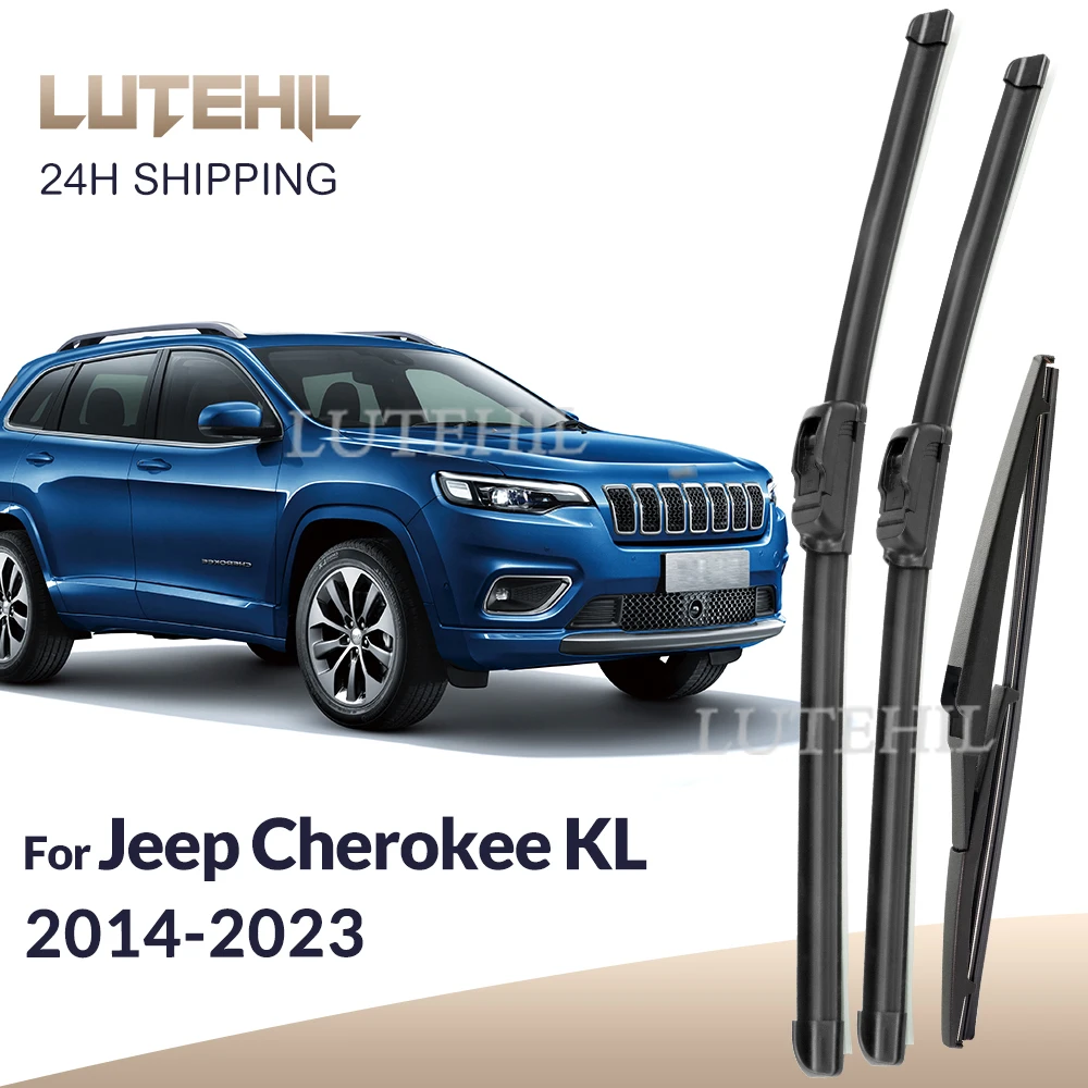 

Для Jeep Cherokee KL 2014-2023 2015 2016 2017 стеклоочиститель передние и задние щетки стеклоочистителя лобовое стекло щетки для окон 26 "+ 18" + 14"