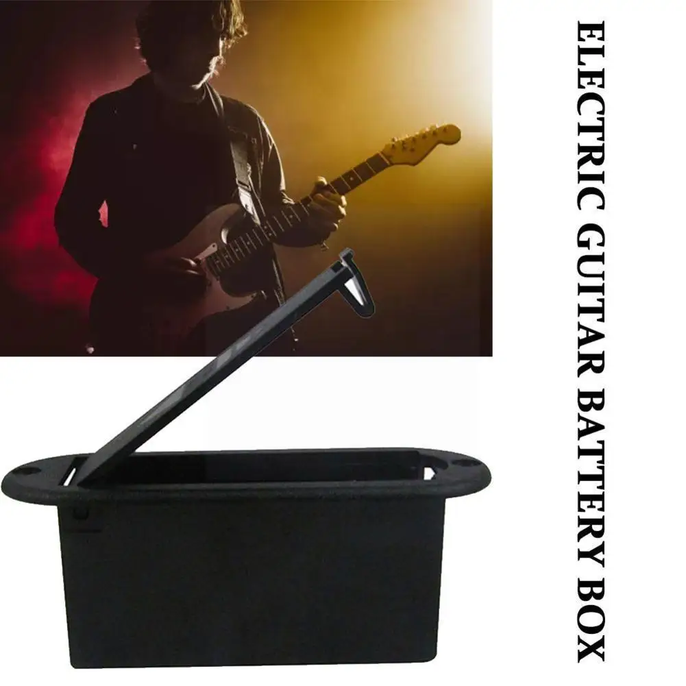 

9v Flat Mount Guitar Active Pickup Battery Cover Hold Box Battery Storage For Electric Guitar Bass Accessory Z9w1