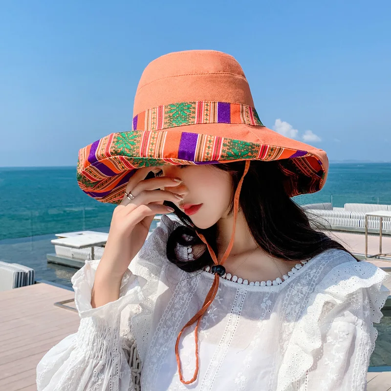 Панама женская двухсторонняя на все сезоны шляпа от солнца с полями защита |