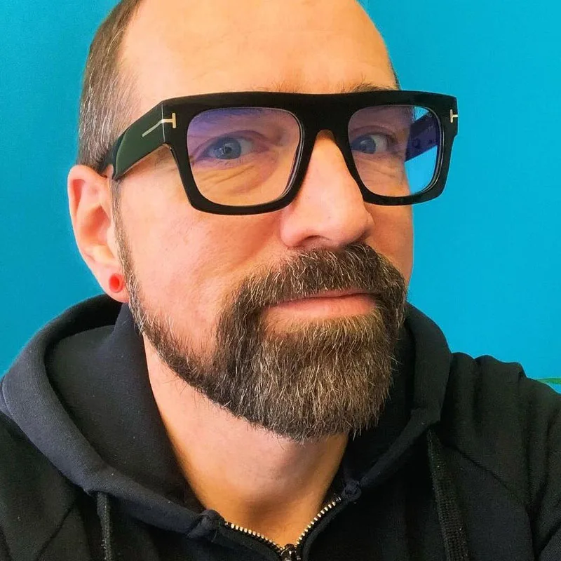 Квадратные Компьютерные Очки Унисекс В Стиле Ретро ​​прозрачная Винтажная