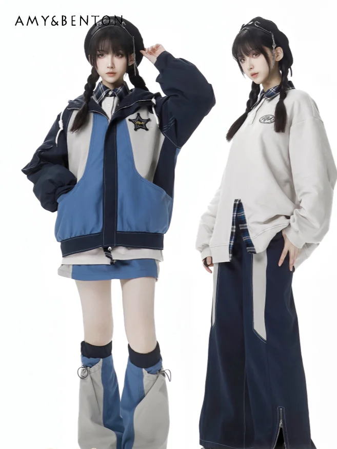 Механическая лоскутная утолщенная куртка с капюшоном в консервативном стиле для