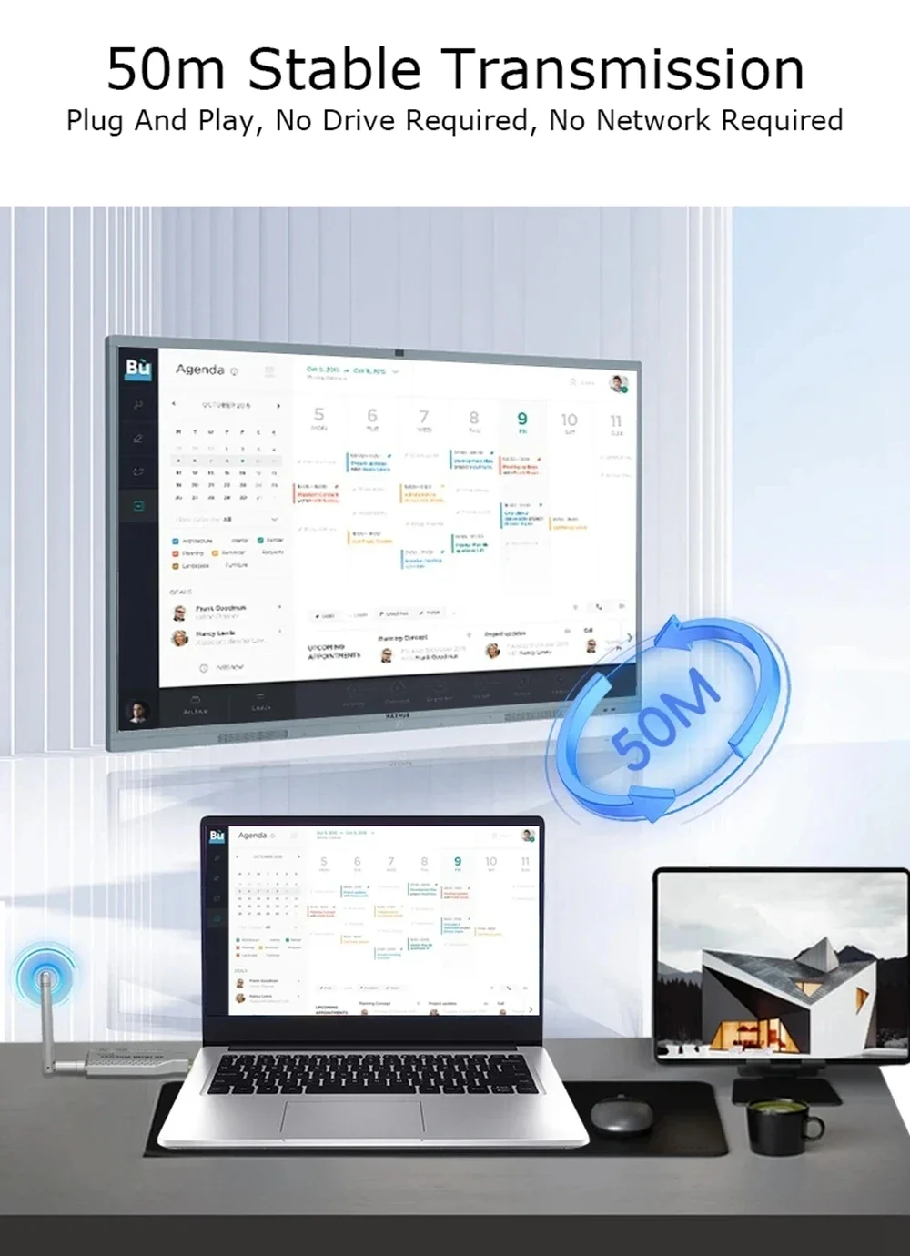 Беспроводной адаптер дисплея 4K 50 м 100 150 HDMI-удлинитель видеопередатчик и приемник