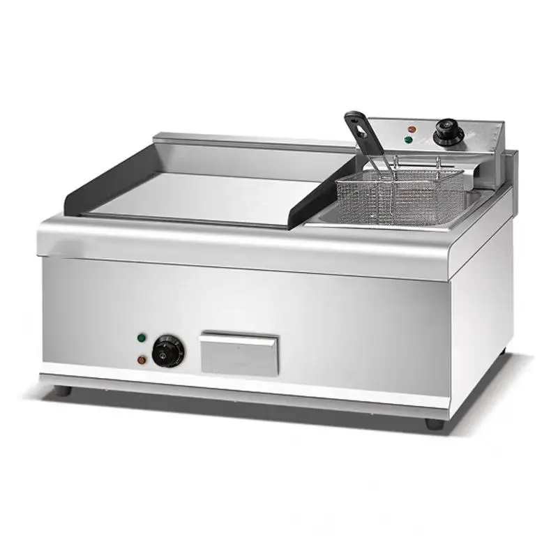 

Discount price Stainless steel electric deep fryer & flat plate grill griddle