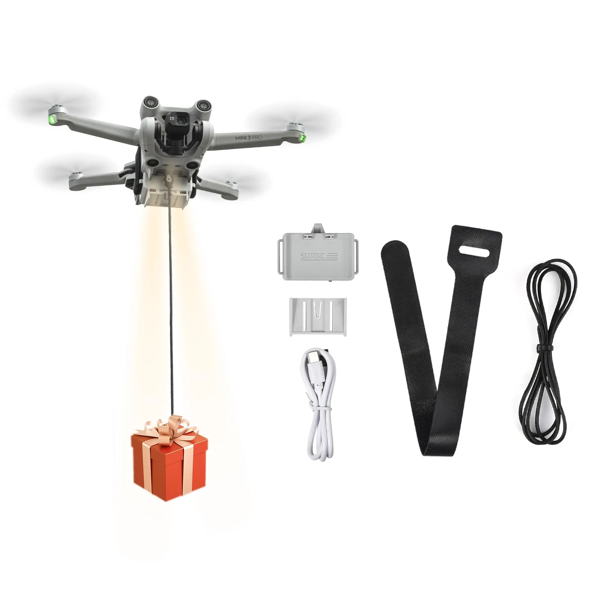 Воздушная КАПЛЕВИДНАЯ система для DJI Mini 3Mini 3 Pro, универсальное обручальное кольцо для дрона, рыбалки, подарок, спасательные принадлежности (art.: 3920c19659167) - 3920c19659167