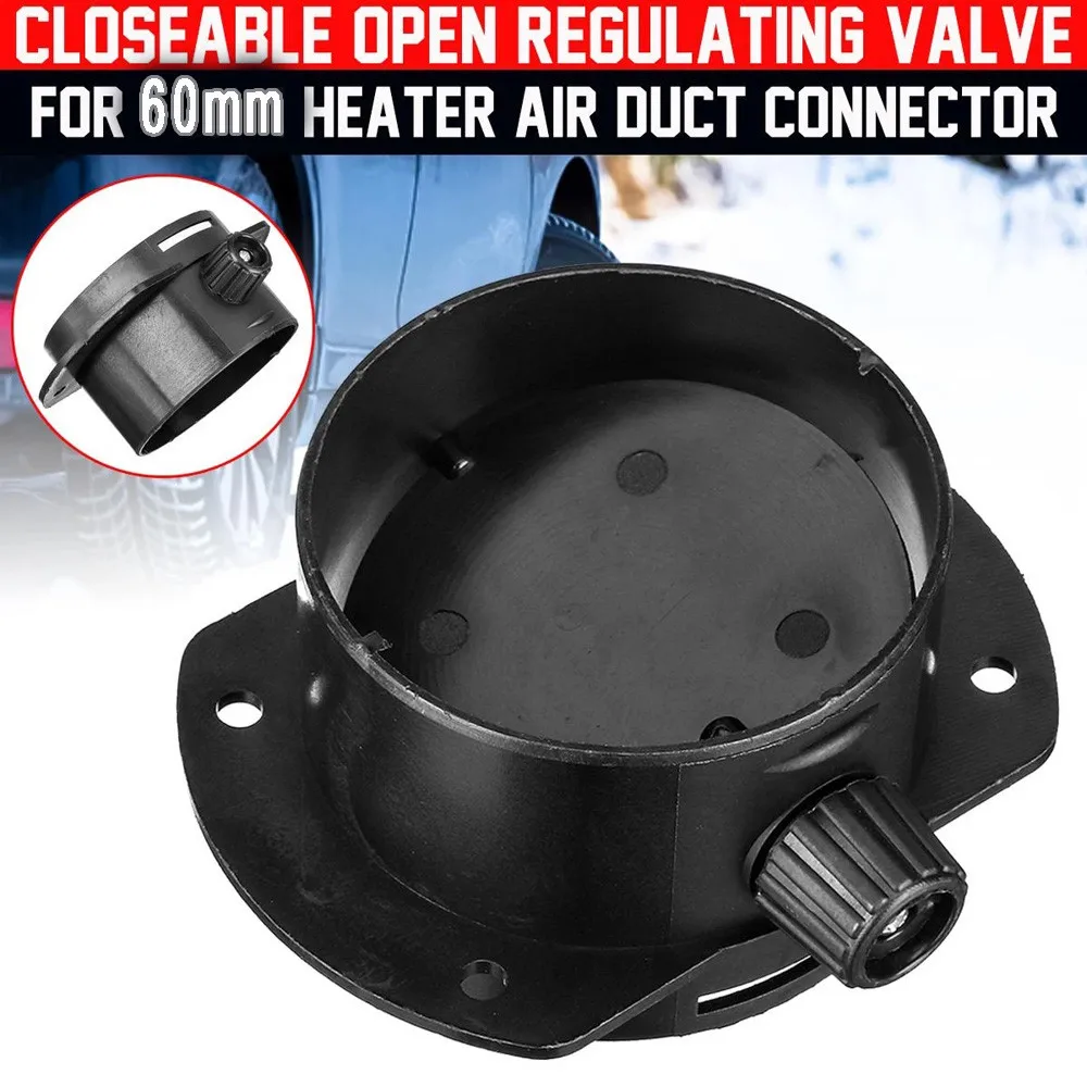 

Car Heater Exhaust Connector Branch Closeable Open Regulating Valve For 69mm Heater Air Duct Connector