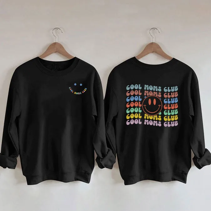 

Cool Moms Club Print Women's Cotton Female Cute Long Sleeves Sweatshirt
