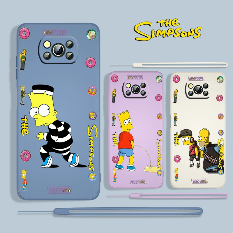 

Funny The Simpsons For Xiaomi POCO X3 NFC F3 GT M4 M3 M2 Pro C3 X2 11 Ultra 5G Silicone Liquid Rope Phone Case Fundas Capa Cover