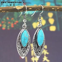 vintage carved national wind earrings retro silver color drop dangle earrings wedding earrings jewelry gift for women
