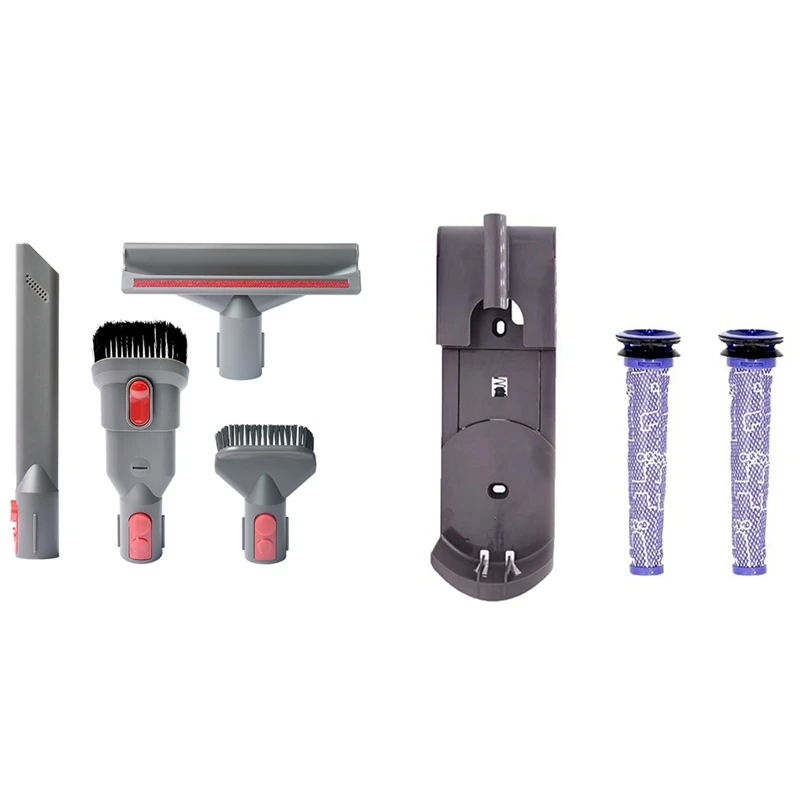 

1 комплект держателей для Dyson V6 DC58 DC59 DC31DC34 DC35 и 4 шт. для Dyson V6 V7 V8 V10 DC24 DC33 DC35 DC39 DC44, сменная щетка