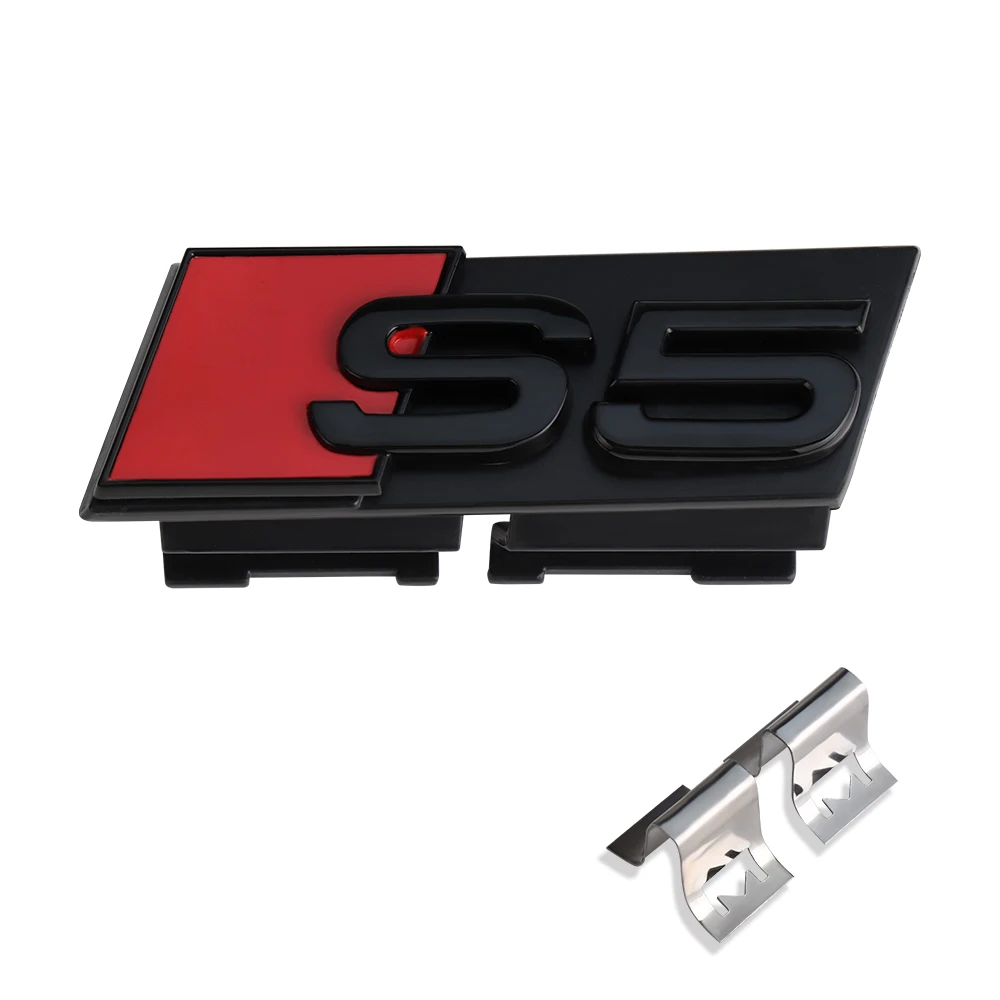 

3D ABS хромированный черный логотип S3 S4 S5 S6 S7 Эмблема гриля Автомобильная передняя решетка Значок Украшение для Audi A4L B8 A3 8P A6 Автомобильные аксессуары