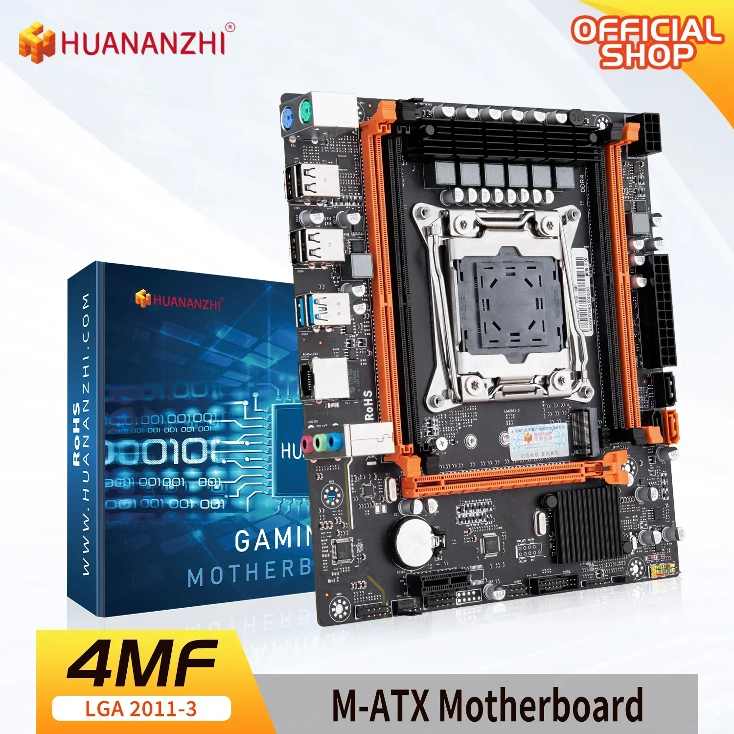 Материнская плата HUANANZHI X99 4MF LGA 2011-3 XEON Intel E5 2620 2640 2666 2670 2678 V3 V4 с поддержкой DDR4 ECC NON-ECC