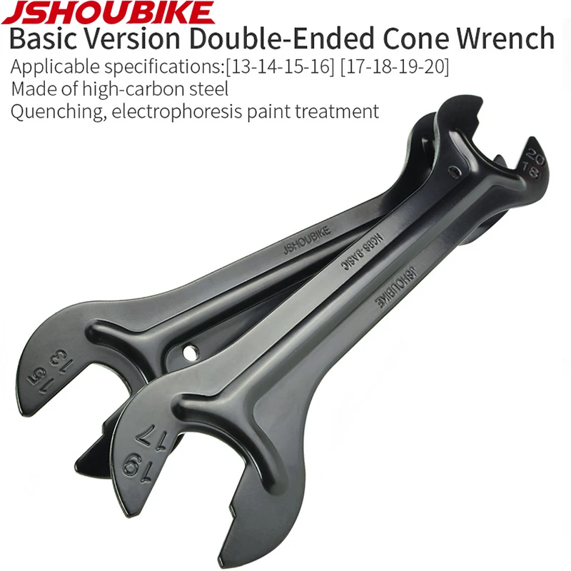 JSHOU BIKE Head Open End Axle Hub Cone Wrench 13 to 24mm High Carbon Steel Bicycle Removal Repair Tool