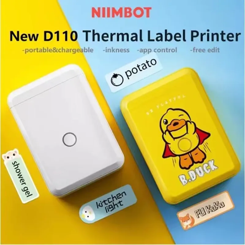 

NiiMbot D110 Portable Label Maker Wireless Bluetooth Label Printer For Android IPhone Phone Office Home Name Tag Tape Sticker