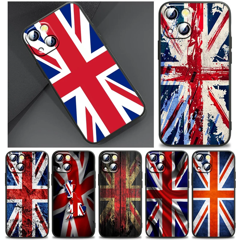 

Britain England UK Flag Cover For Apple iPhone 14 13 12 11 SE XS XR X 7 8 6 mini Plus Pro MAX 2020 Black Phone Case