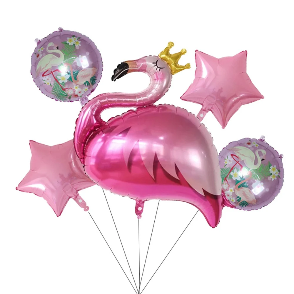 

Hawaiian Party Crown Flamingo Pineapple Balloons Set Wedding Birthday Party Decoration Summer Luau Beach Pool Party Balloons