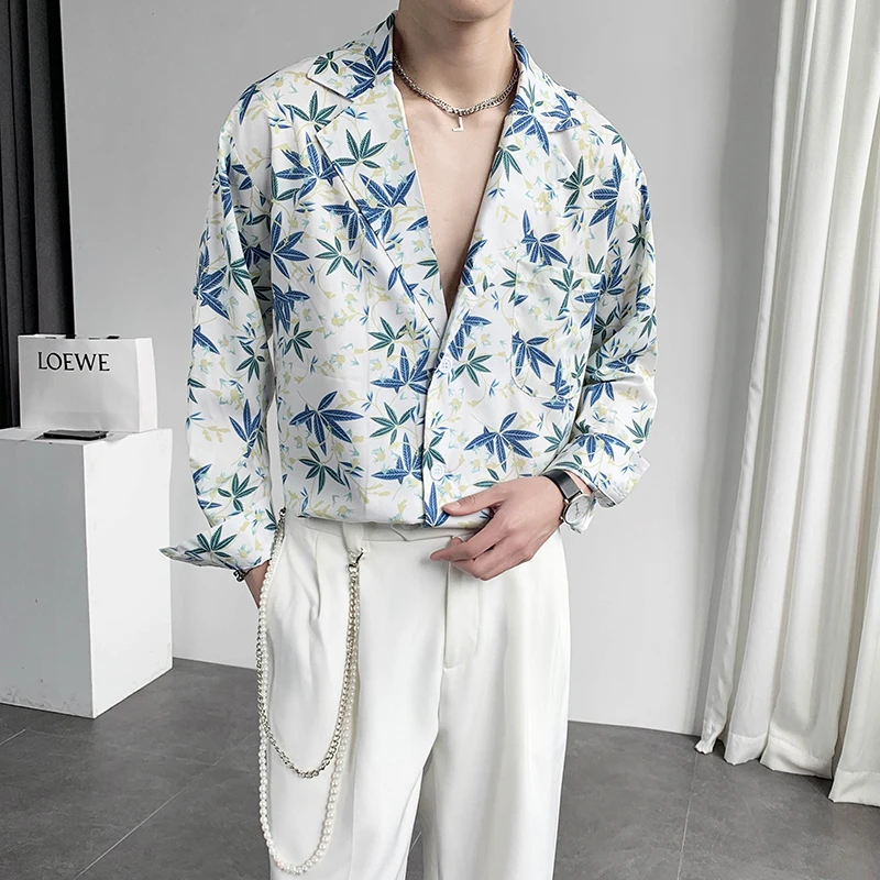 2022 Light Luxury Shirts for Men Summer Short Sleeve Casual Shirt Ice Silk Breathable Oversized Shirt Social Party Tuxedo Blouse