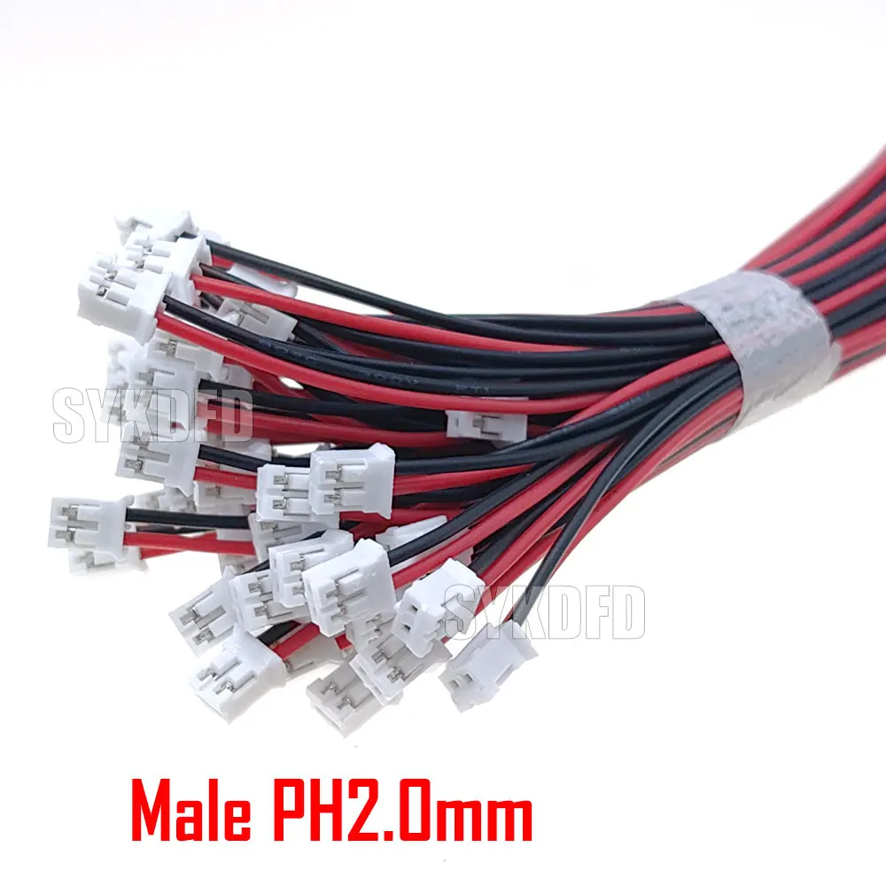 

50/100 шт. 1,25/2,0/2,54 мм PH/XH 2-контактный 1,25 мм 2,0 мм 2,54 мм штекерный разъем с проводом 150 мм