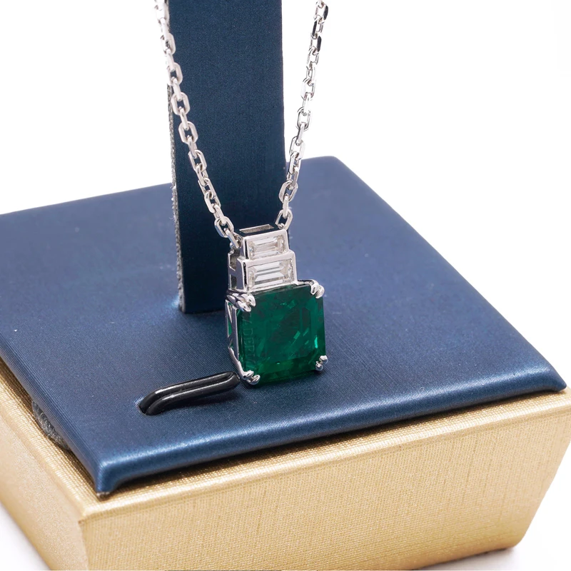 CADERMAY Muzo зеленые лабораторные Подвески с квадратным изумрудом для выращивания