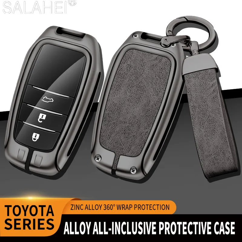 

Zinc Alloy Car Key Cover Case For Toyota RAV4 Highland Coralla Hilux Fortuner Land Cruiser Camry Crown Keychain Accessories