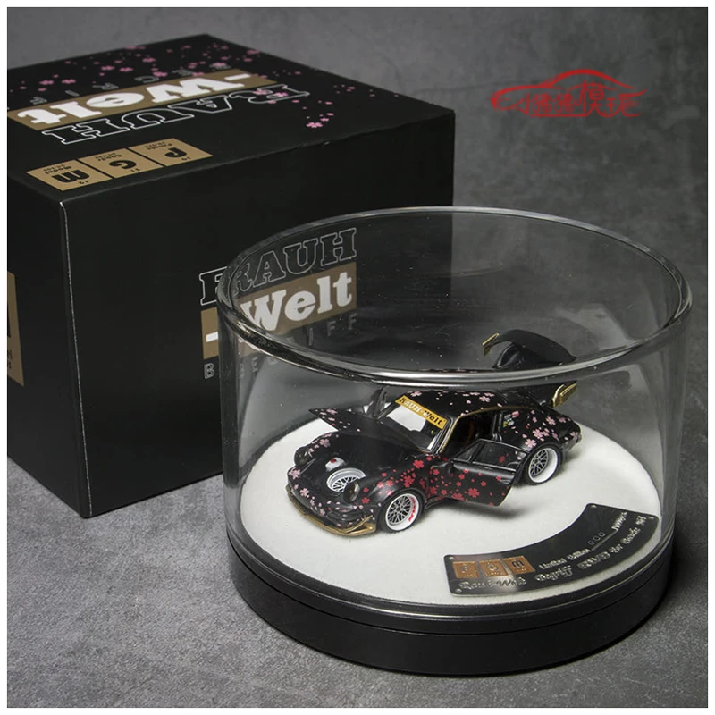 Модель игрушечного автомобиля PGM RWB 911 964 Black Sakura Akira Nakai Limited 1/64