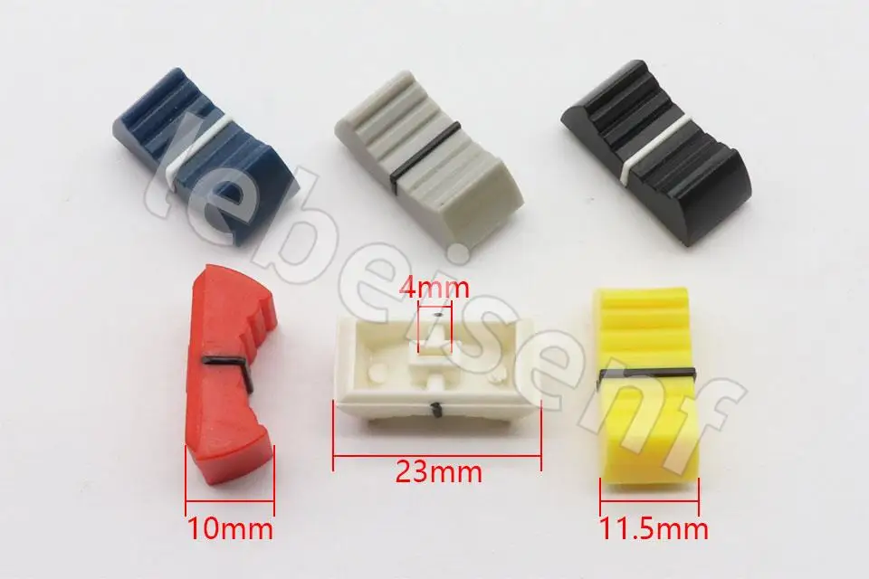 12 шт., скользящий потенциометр, задняя крышка/отверстие 4 мм, цвет/длина 24 мм, высота 10 мм, Длина 11 мм, квадратные ручки, крышка s, выключатель, задняя крышка