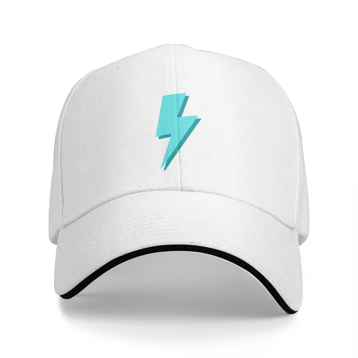 

Teal Lightning Bolt Unisex Caps Outdoor Trucker Baseball Cap Snapback Breathable Hat Customizable Polychromatic Hats