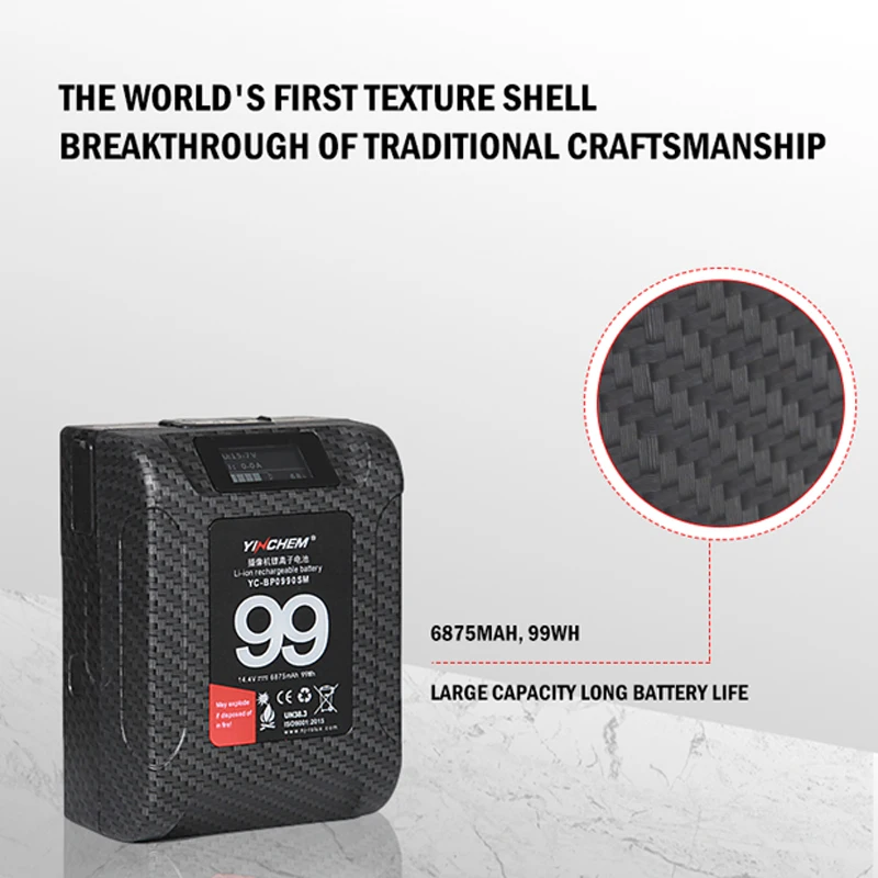 YinChem ROLUX YC-BP0990SM 99 Втч Карманный аккумулятор с V-образным креплением и USB-портом для