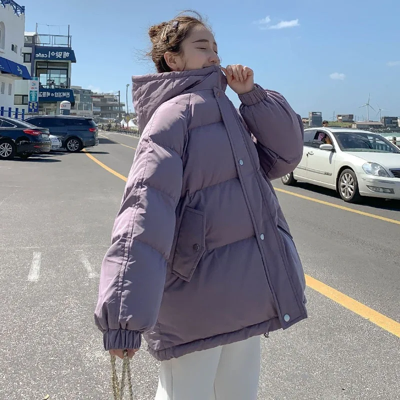 

Down Cotton-padded Jacket More Female Han Edition Loose Cotton Short Winter Coat Little Cotton-padded Jacket Bread