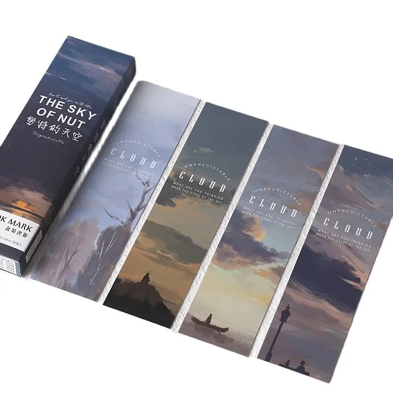 

30 Pcs/Set Novelty The Sky of Nut Paper Bookmark Unpredictable Cloud Series Book Markers Student Stationery