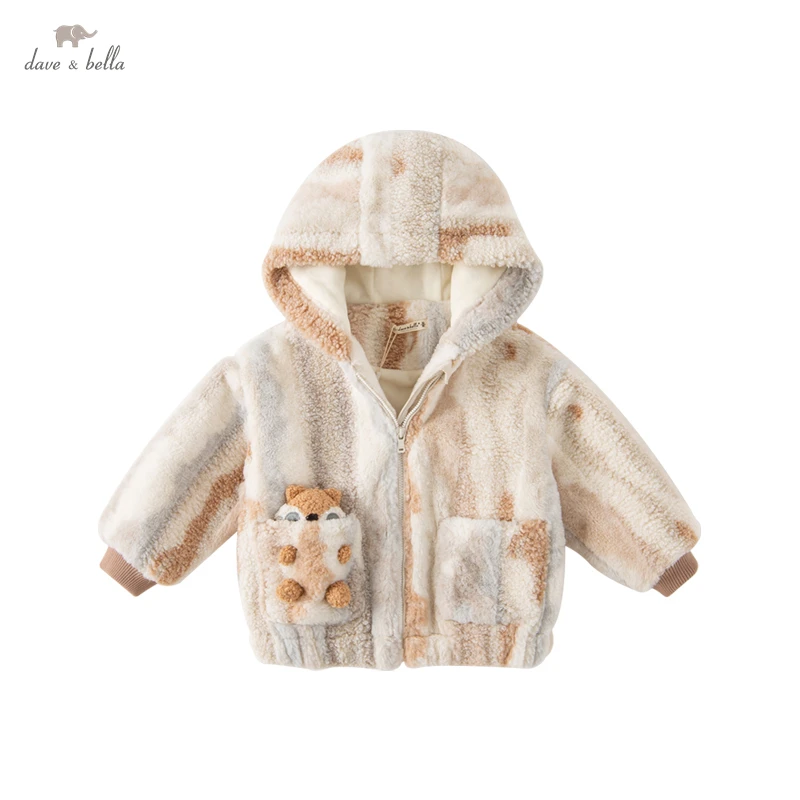 Dave Bella Winter Baby Girls Clothes Outfits Wear Warm Hooded Outerwear For Toddler Girls Baby Clothing Coat DB4223663