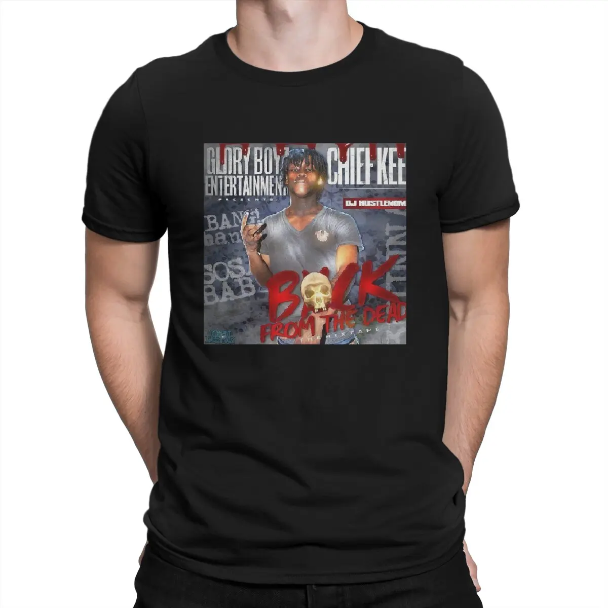 

Мужские футболки с надписью Back of The Dead, Классическая крейкая футболка из 100% хлопка, футболка с коротким рукавом, шеф Keef, футболки, одежда с круглым вырезом