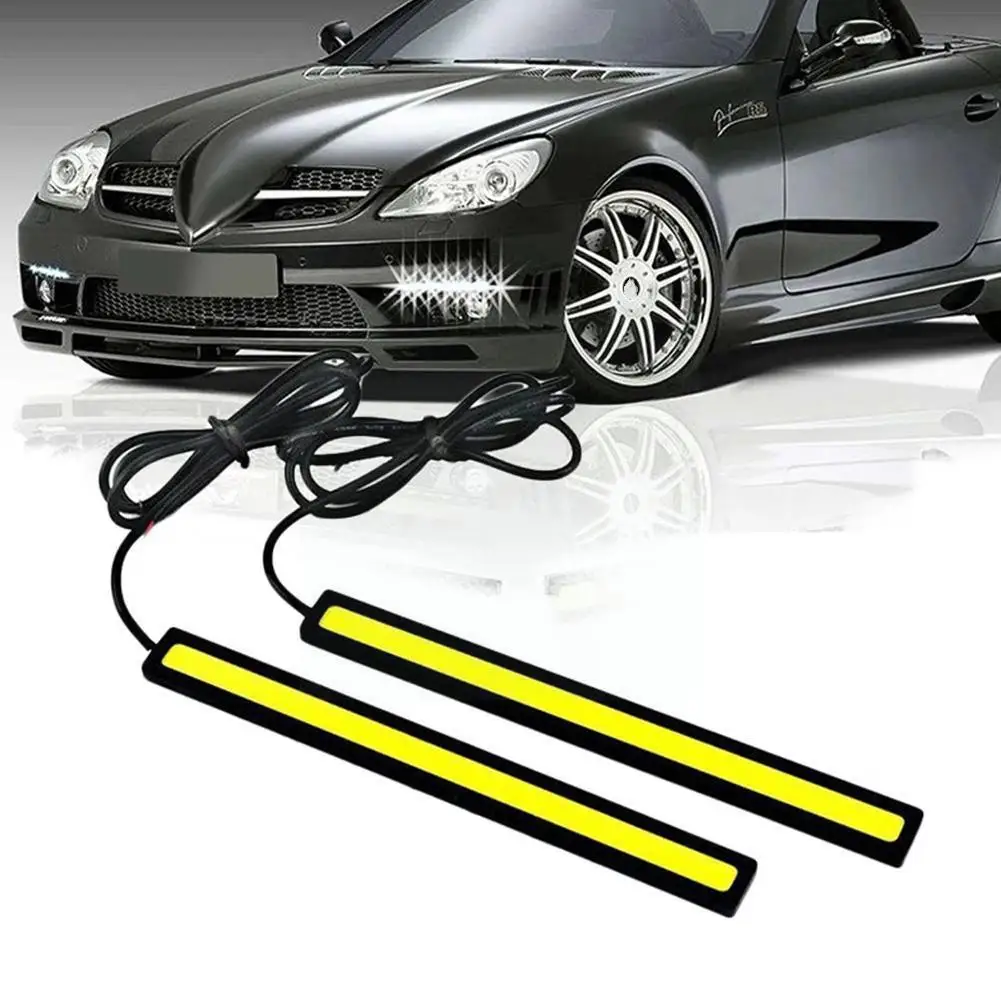 

2pcs 12v 6500k Car Daytime Running Light Car Cob Led Cob Bulb Car Strip Strip Fog Bright Drl 17cm Super Led Led Z7f1