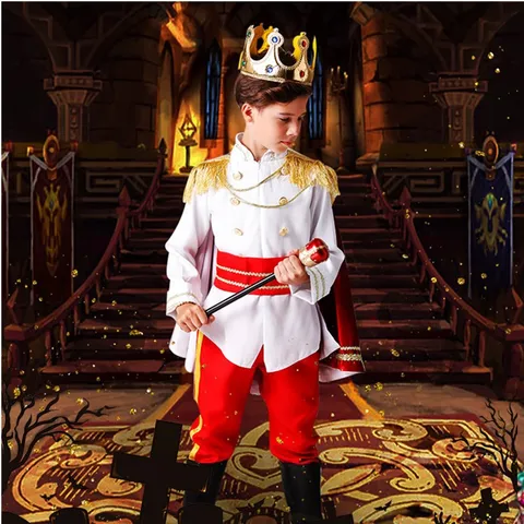 Детские костюмы для косплея на Хэллоуин, фантазия, принц, король, Карнавальная вечеринка для мальчиков, маскарадный костюм, день рождения, новогодний подарок для детей 2-12 лет