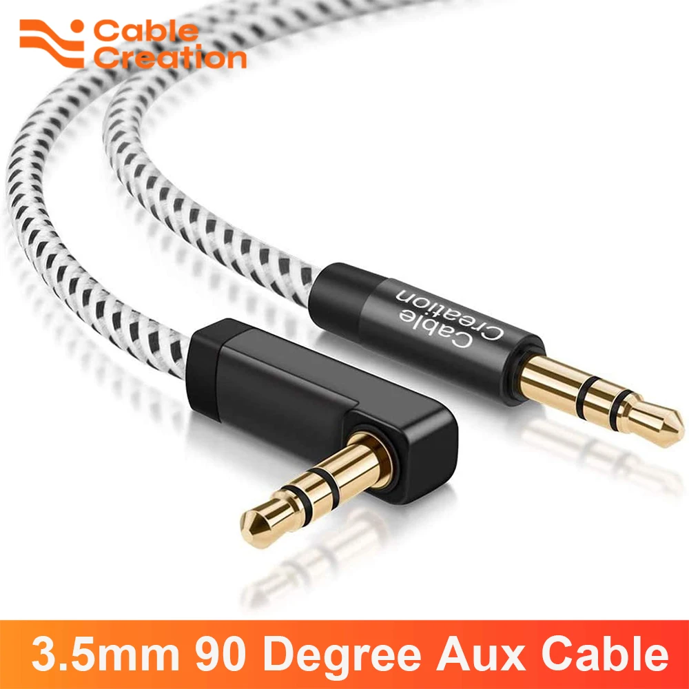 Кабель AUX CableCreation 3 5 мм аудиокабель под прямым углом 90 градусов для автомобильной