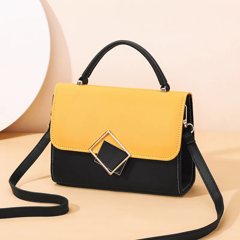 Women Luxury Designer PU Leather Bags Fashion Patchwork Women's Handbags Small Shoulder Bag Trend Ladies Messenger Crossbody Bag