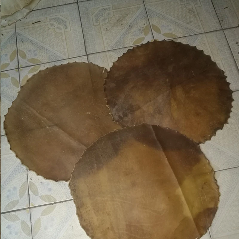 

Drum skin yellow cowhide thick treble drum leather cowhide drum surface tympanic membrane